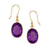 Alchemia Oval Amethyst Drop Earrings